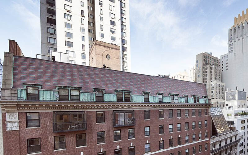 Aerial view of the rooftop of the Meurice building in midtown New York City