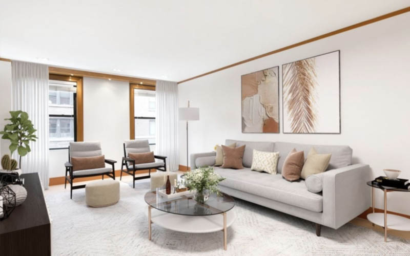 Interior view of an apartment inside the Meurice building in midtown New York City
