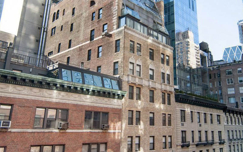 Aerial Rooftop view of the Van Dorn building in midtown New York City