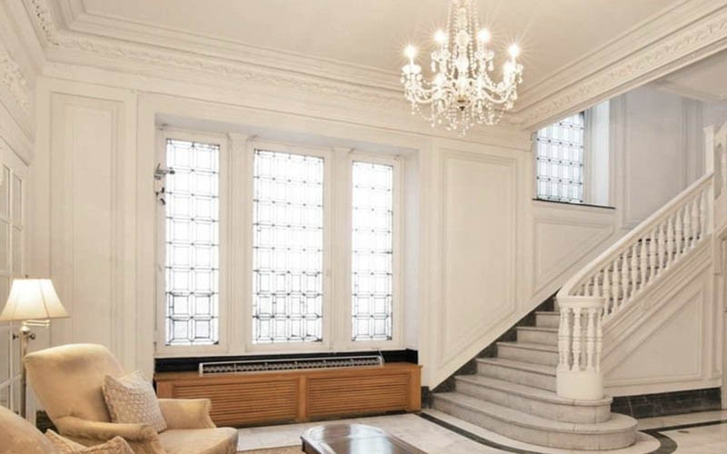 Elegant lobby inside the 575 West End Avenue building in upper west New York City